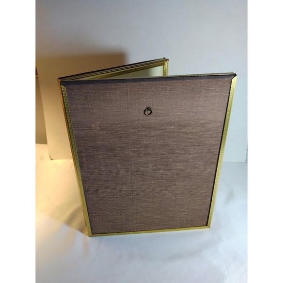 Vintage Bi-Fold Photo Picture Frame Double Hinge 8x10 Gold Tone Brass Metal - Picture 6 of 9